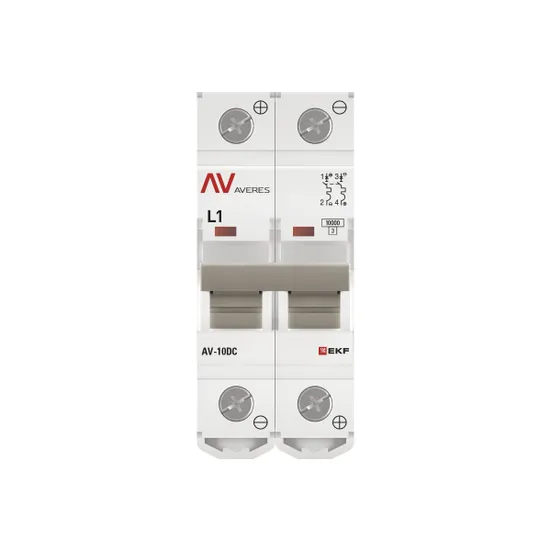 Выключатель автоматический AV-10 DC 2P 1A (L) 10kA EKF AVERES