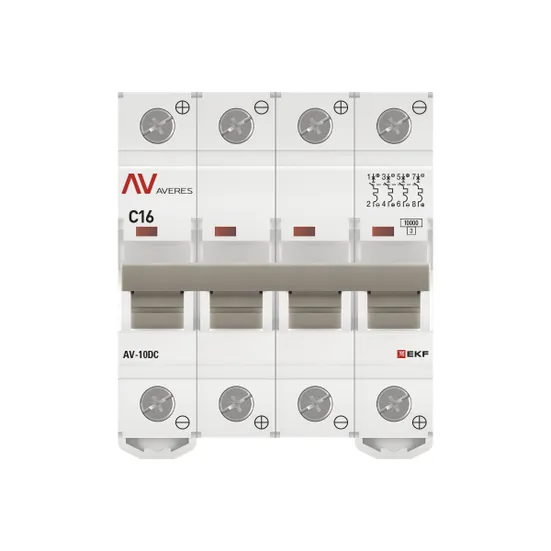 Выключатель автоматический AV-10 DC 4P 16A (C) 10kA EKF AVERES