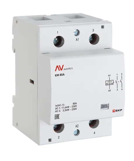 Контактор модульный КМ 100А 2NC 48VAC (3 мод.) AVERES EKF