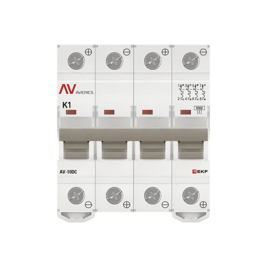 Выключатель автоматический AV-10 DC 4P 1A (K) 10kA EKF AVERES