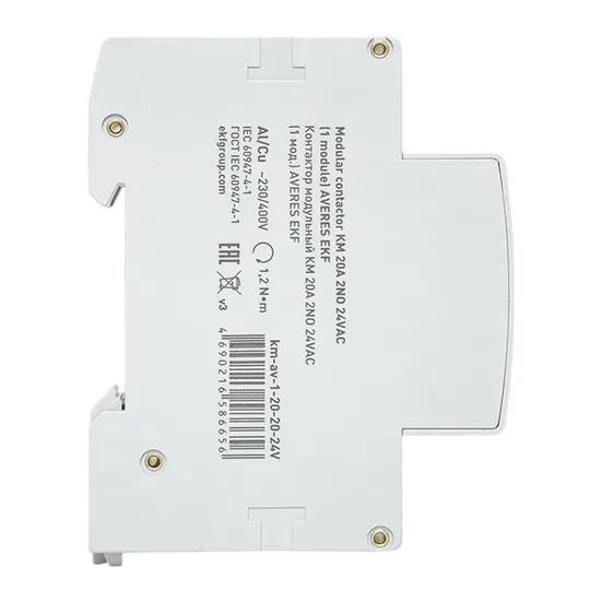 Контактор модульный КМ 20А 2NО 24VAC (1 мод.) AVERES EKF