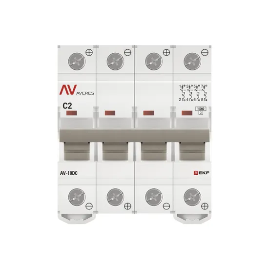 Выключатель автоматический AV-10 DC 4P 2A (C) 10kA EKF AVERES