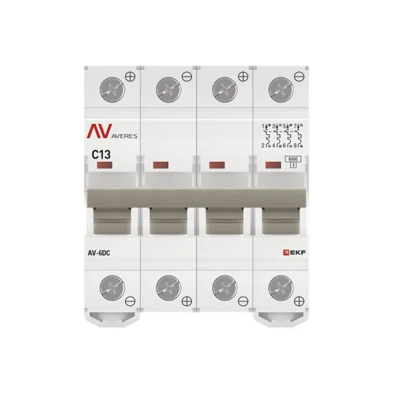 Выключатель автоматический AV-6 DC 4P 13A (C) 6kA EKF AVERES