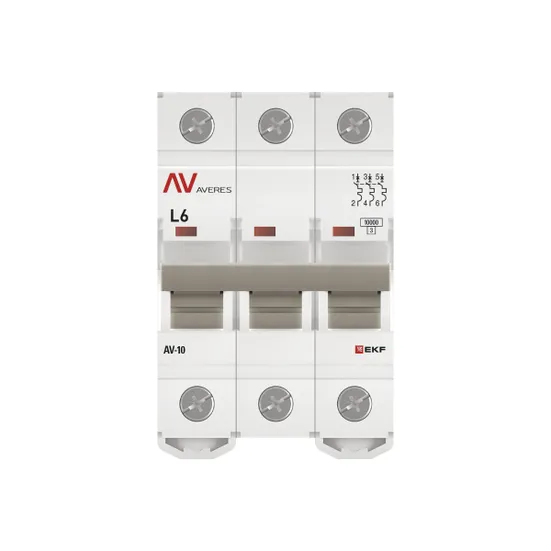 Выключатель автоматический AV-10 3P 6A (L) 10kA EKF AVERES