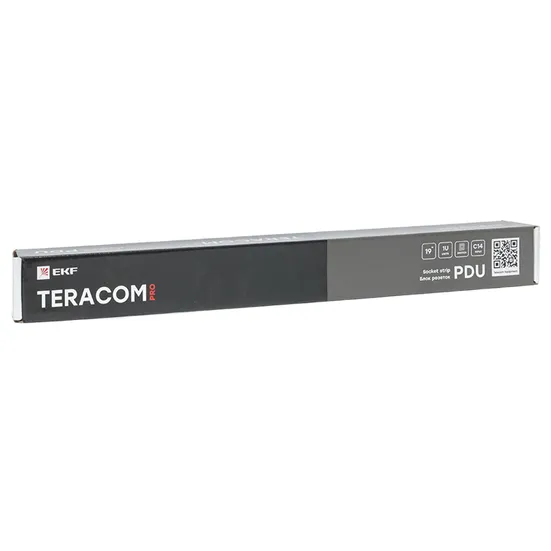 Блок розеток PDU TERACOM PRO 19" 1U 10А/250В 8 розеток Schuko с выключателем без шнура питания входной разъем C14 корпус алюминий черный