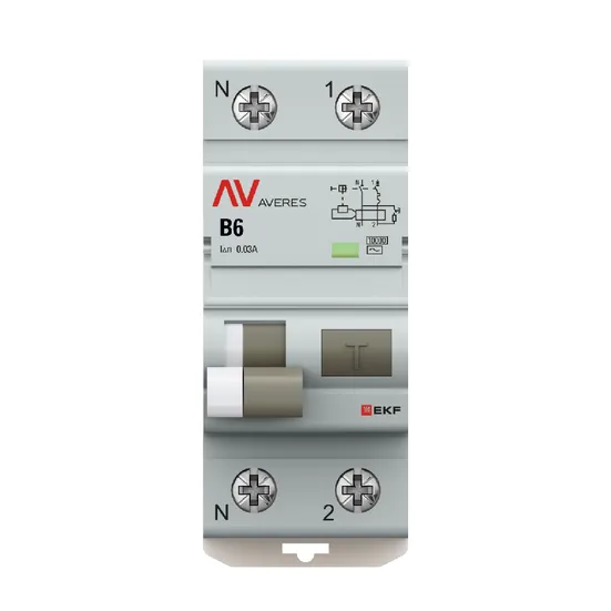 Дифференциальный автомат DVA-10 1P+N 6А (B) 30мА (AC) 10кА EKF AVERES