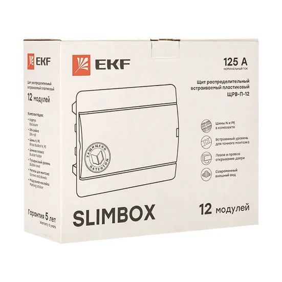Щит распределительный ЩРВ-П-12 "SlimBox" белая дверца IP41 EKF 