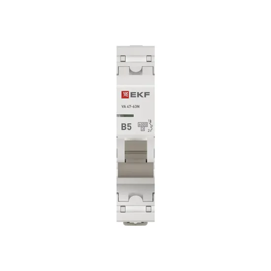 Автоматический выключатель 1P 5А (B) 6кА ВА 47-63N EKF PROxima