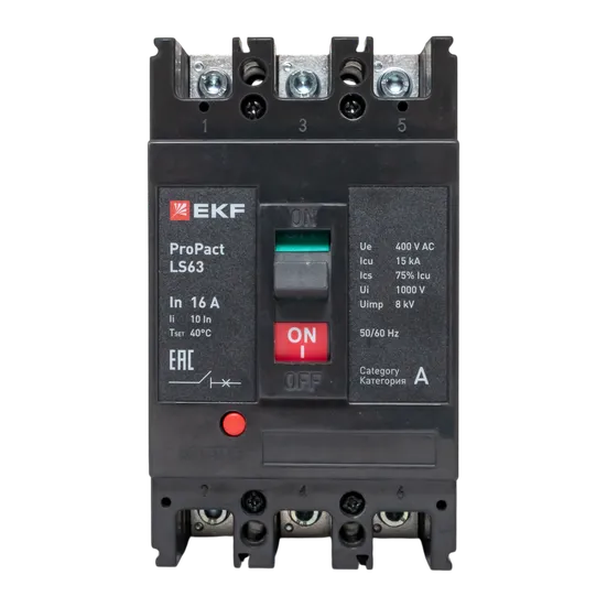 Автоматический выключатель LS63 15кА 3P 16А ProPact EKF