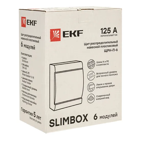 Щит распределительный ЩРН-П-6 "SlimBox" белая дверца IP41 EKF 