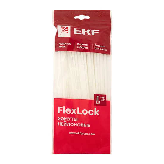 Хомут P6.6 стандартный (б), 3.6x180 (100шт) FlexLock EKF