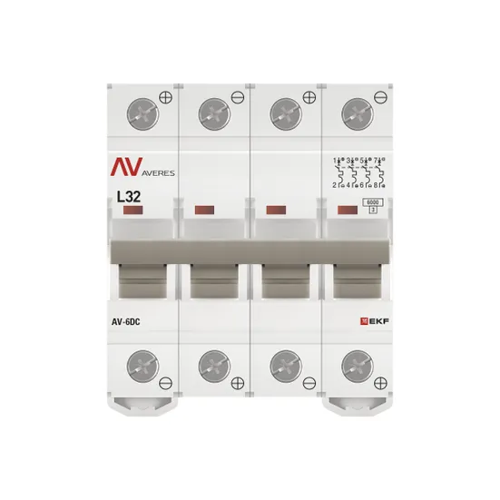 Выключатель автоматический AV-6 DC 4P 32A (L) 6kA EKF AVERES