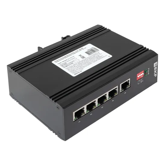 Промышленный неуправляемый коммутатор U-5GT, 5 портов 10/100/1000Base-T(X) RJ45, монтаж на динрейку TSX EKF