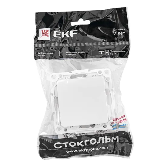 Стокгольм Механизм Выключателя 1-кл. 10А винтовые клеммы белый EKF PROxima