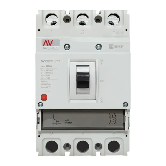 Автоматический выключатель AV POWER-2/3 100А 80kA TR EKF AVERES