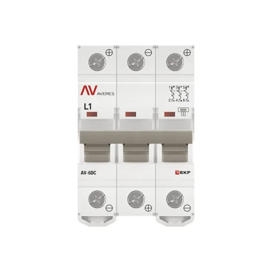 Выключатель автоматический AV-6 DC 3P 1A (L) 6kA EKF AVERES