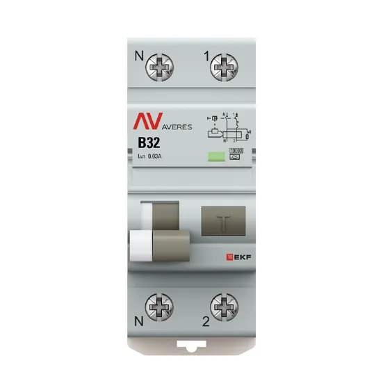 Дифференциальный автомат DVA-10 1P+N 32А (B) 30мА (A) 10кА EKF AVERES