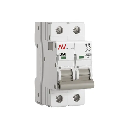 Выключатель автоматический AV-10 2P 50A (D) 10kA EKF AVERES