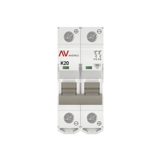 Выключатель автоматический AV-10 DC 2P 20A (K) 10kA EKF AVERES