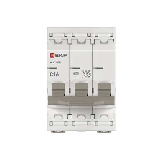 Автоматический выключатель ВА 47-63N 3P 16А (C) 4,5 кА PROXIMA EKF
