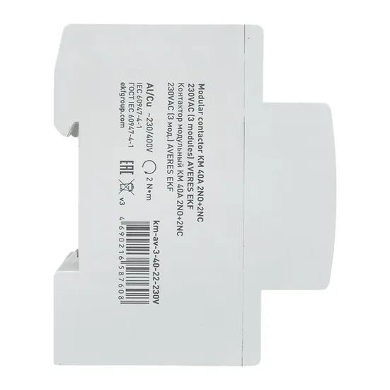Контактор модульный КМ 40А 2NO+2NC 230VAC (3 мод.) AVERES EKF