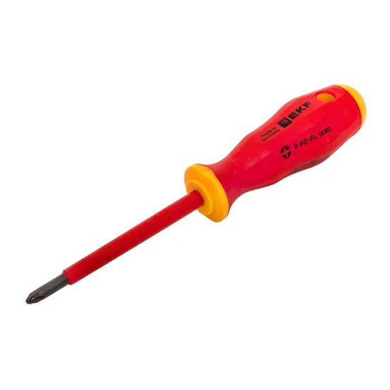 Отвертка Professional PZ-FL1х80 мм VDE 1000В EKF