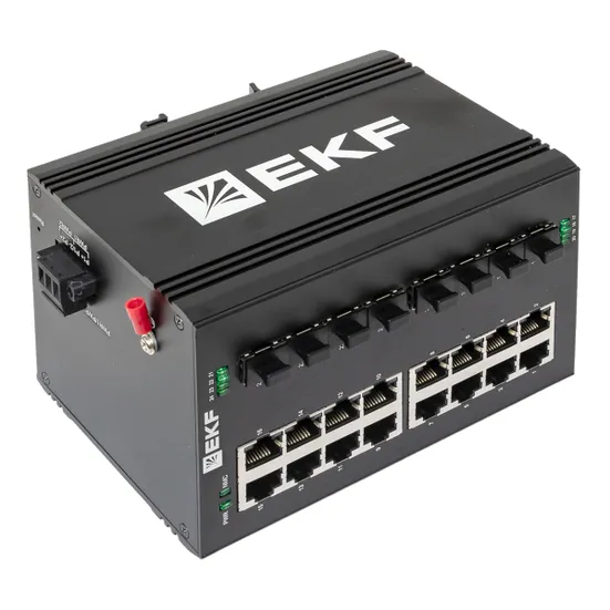 Промышленный неуправляемый коммутатор U-8GX/SFP-16GT, 8 портов 1000Base-X SFP, 16 портов 10/100/1000Base-T(X) RJ45, монтаж на динрейку TSX EKF