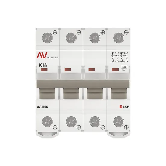 Выключатель автоматический AV-10 DC 4P 16A (K) 10kA EKF AVERES