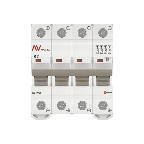 Выключатель автоматический AV-10 DC 4P 2A (K) 10kA EKF AVERES