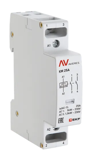 Контактор модульный КМ 25А 2NО 48VAC (1 мод.) AVERES EKF