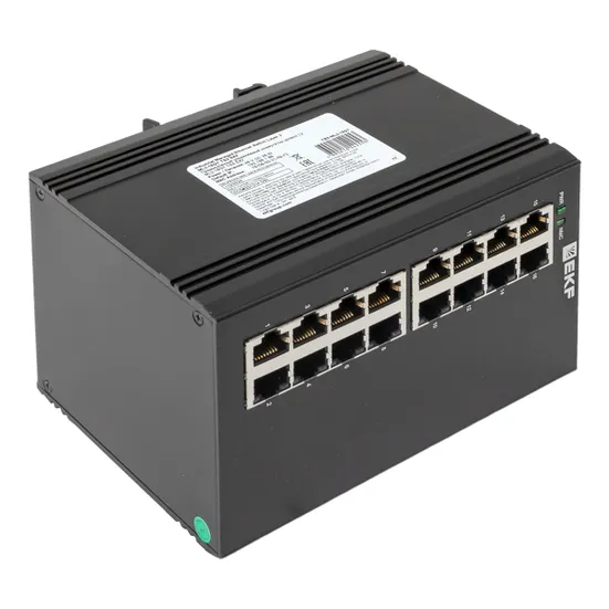 Промышленный управляемый коммутатор уровня L2 ML2-16GT, 16 портов 10/100/1000Base-T(X) RJ45, монтаж на динрейку TSX EKF