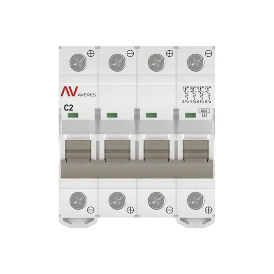 Выключатель автоматический AV-6 DC 4P 2A (C) 6kA EKF AVERES
