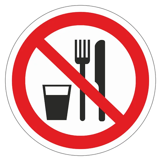 Знак пластик P30 "Запрещается принимать пищу" (200x200) ГОСТ 12.4.026-2015 EKF PROxima