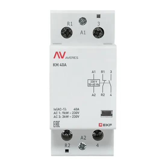 Контактор модульный КМ 40А 1NC+1NO 230VAC (2 мод.) AVERES EKF