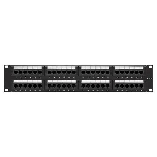 Патч-панель TERACOM CS 19'' Cat.6A 1U полный экран STP 24 порта RJ-45 Dual IDC с органайзером