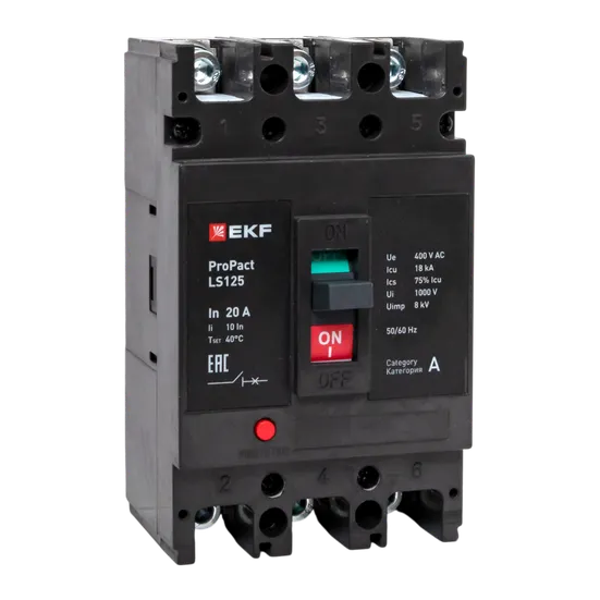 Автоматический выключатель LS125 18кА 3P 20А ProPact EKF