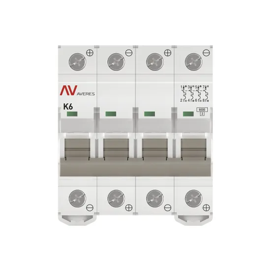 Выключатель автоматический AV-6 DC 4P 6A (K) 6kA EKF AVERES
