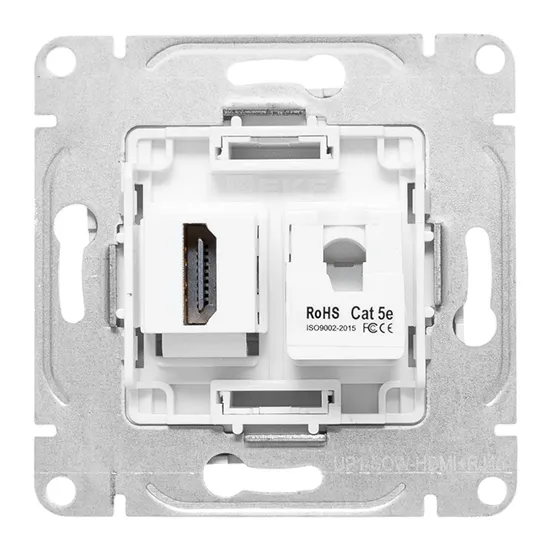 Механизм розетки HDMI+RJ45 (cat5), белый Эпика EKF