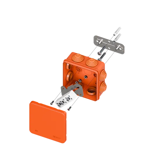 Коробка огнестойкая E45 85х85х40мм с клеммниками 5 полюсов 0,5-10мм2 IP55 HF EKF