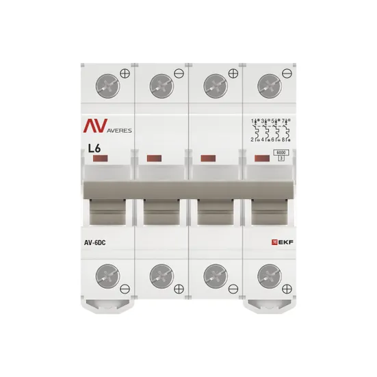 Выключатель автоматический AV-6 DC 4P 6A (L) 6kA EKF AVERES