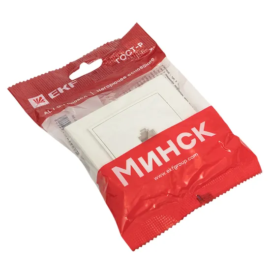 Минск Розетка RJ-45 1-местная СП белая EKF Basic