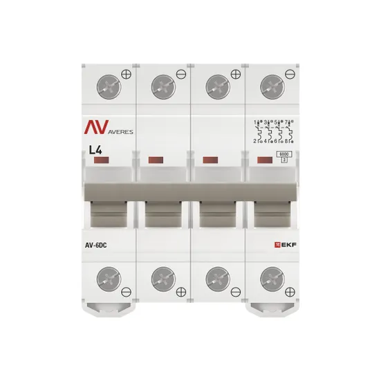 Выключатель автоматический AV-6 DC 4P 4A (L) 6kA EKF AVERES