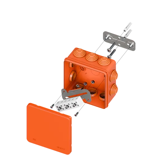 Коробка огнестойкая E45 100х100х50мм с клеммникам 6 полюсов 0,5-10мм2 IP55 HF EKF