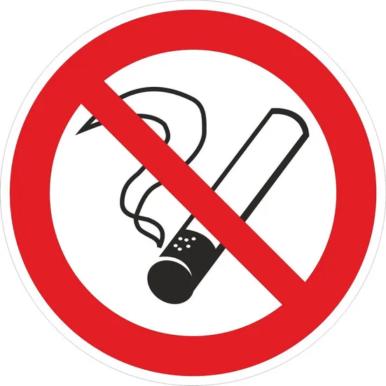 Знак наклейка P01 "Запрещается курить" (200х200) ГОСТ 12.4.026-2015 EKF