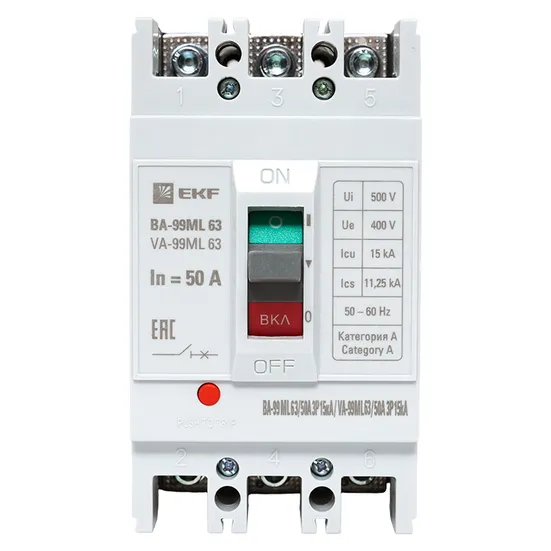 Автоматический выключатель ВА-99МL 63/ 50А 3P 15кА EKF Basic