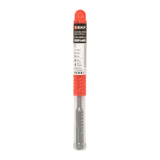 Бур по бетону SDS-plus 6х160 мм (4 резца) EKF Professional