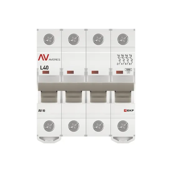 Выключатель автоматический AV-10 4P 40A (L) 10kA EKF AVERES