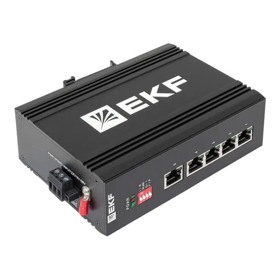 Промышленный неуправляемый коммутатор U-5GT, 5 портов 10/100/1000Base-T(X) RJ45, монтаж на динрейку TSX EKF