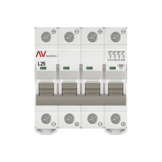 Выключатель автоматический AV-10 DC 4P 25A (L) 10kA EKF AVERES
