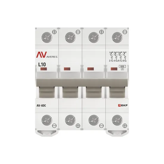 Выключатель автоматический AV-6 DC 4P 10A (L) 6kA EKF AVERES